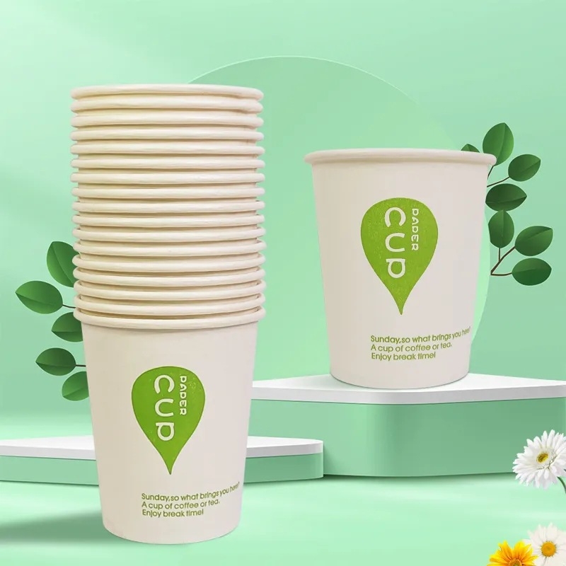Three Bamboos căni de hârtie cu design cartoon, pahare de unică folosință pentru ceai, uz casnic, 101–200 ml, set de 50 bucăți, imprimare logo posibil