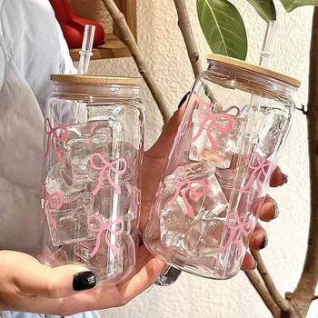 Pahar din plastic cu funda, portabil pentru apă și lapte, cu pai, design modern luxos