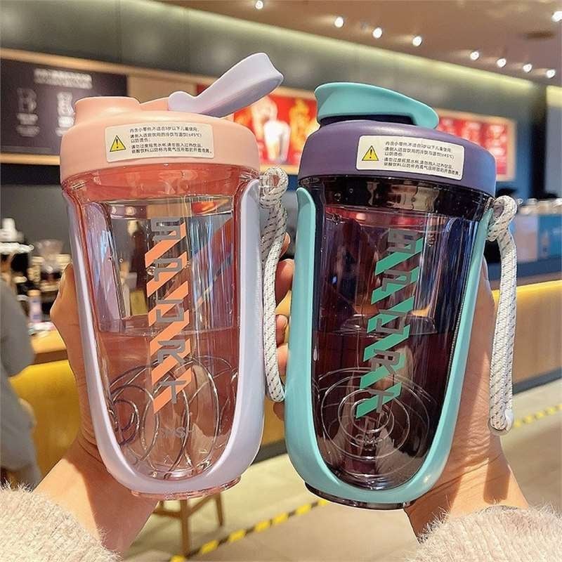 CMSH-1763 Strawberry Life shaker cup, capac mare, din plastic, pentru pudră de proteine și milkshake, sport și fitness
