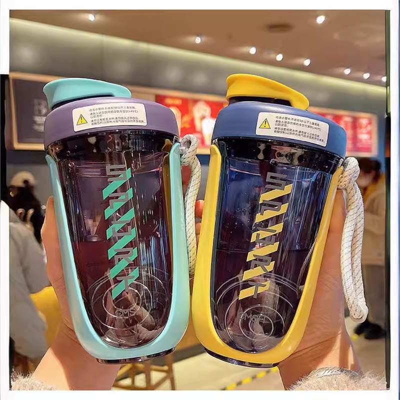 CMSH-1763 Strawberry Life shaker cup, capac mare, din plastic, pentru pudră de proteine și milkshake, sport și fitness