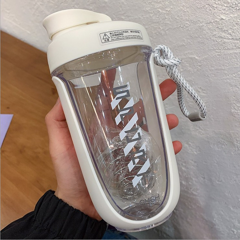 CMSH-1763 Strawberry Life shaker cup, capac mare, din plastic, pentru pudră de proteine și milkshake, sport și fitness