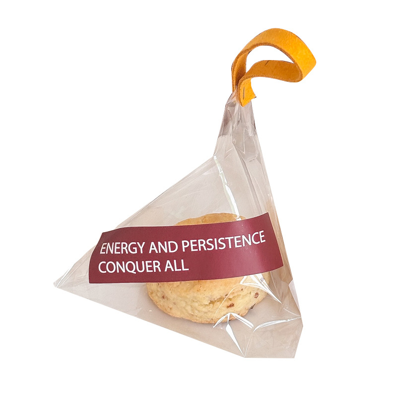 Saci de ambalaj transparent, de unică folosință, pentru fursecuri, pâine, deserturi și ciocolată, în stil Instagram, buzunar plat de 12x15 cm, etichete colorate cu litere și curea velur galben de 8 mm