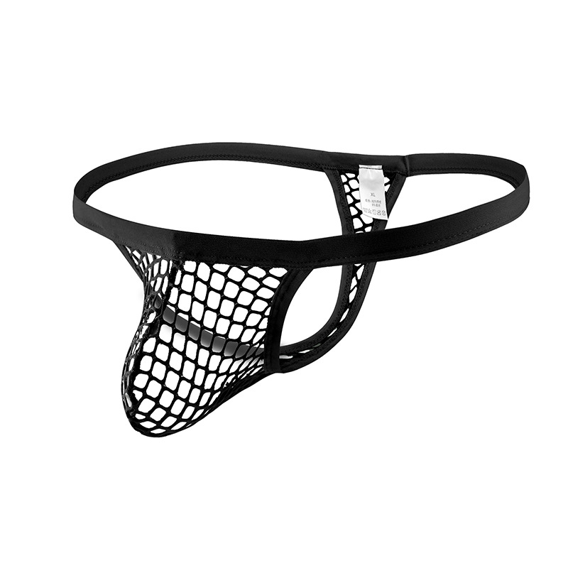 Chiloți T-back pentru bărbați din plasă, sexy și respirabili, talie joasă, buzunar U, bikini tip T-back