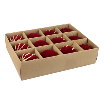 Minge de Crăciun din pluș cu aspect flokat, 8 cm, ornament pentru brad