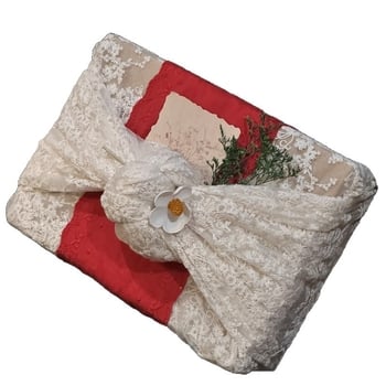 Furoshiki din dantelă pentru nunți – cutie de bomboane, ambalaj cadou elegant