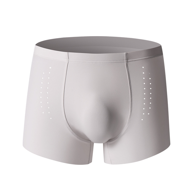 Boxeri bărbați Ice Silk cu nylon, panouri din plasă, confort zilnic
