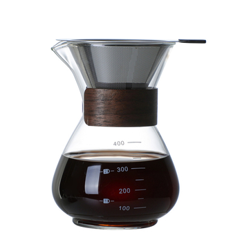 Üveg pour-over kávéfőző készlet szűrő pohárral
