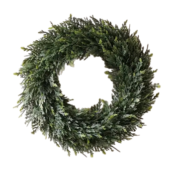 Ghirlandă artificială de cedru, veșnic verde, pentru ușa de la intrare, decor pentru orice anotimp și Crăciun.