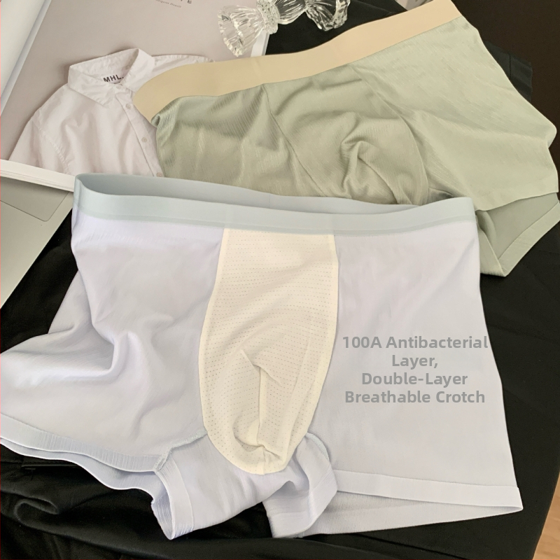 Pánske boxerky so stredne vysokým pásom, farebne blokované, s antibakteriálnym rozkrokom, priedušný nylon.