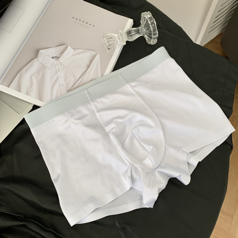 Boxer briefs pentru bărbați, talie medie, color-block, zonă antibacteriană, nylon respirabil.