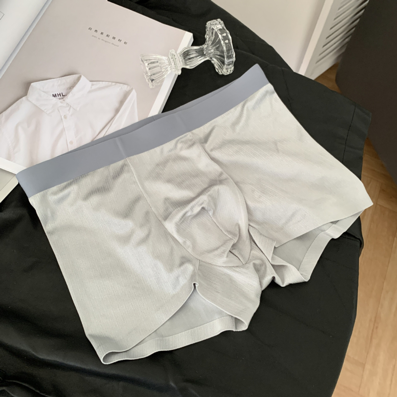 Boxer briefs pentru bărbați, talie medie, color-block, zonă antibacteriană, nylon respirabil.