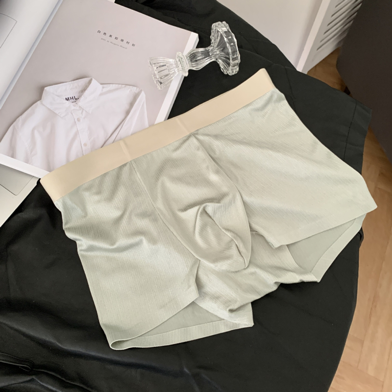Boxer briefs pentru bărbați, talie medie, color-block, zonă antibacteriană, nylon respirabil.