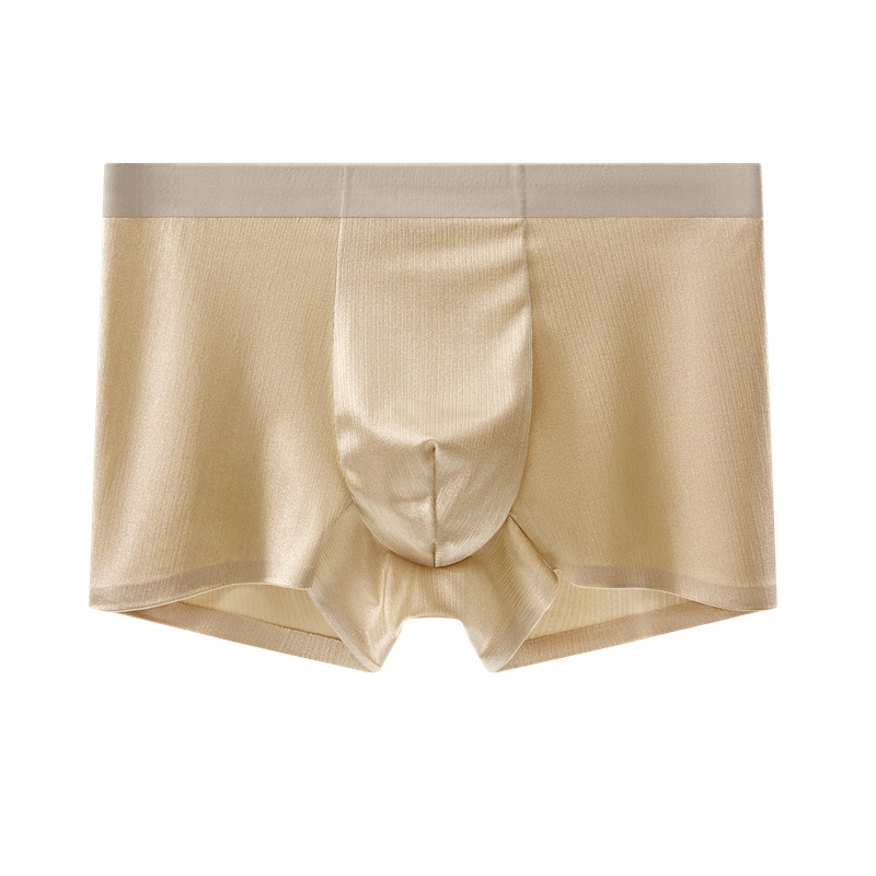 Boxeri pentru bărbați din nailon, satin Ice Silk lucios, respirabili, antibacterieni, talie medie