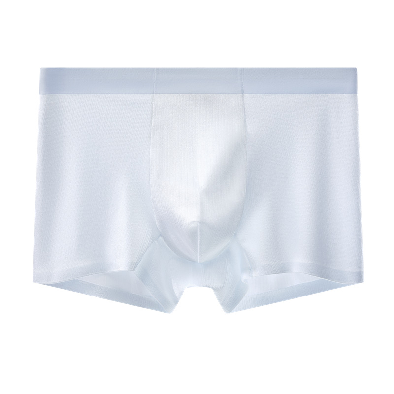 Boxeri pentru bărbați din nailon, satin Ice Silk lucios, respirabili, antibacterieni, talie medie