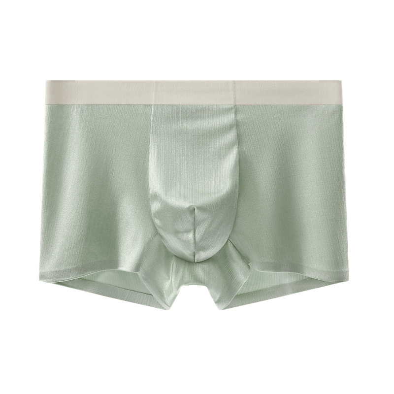 Boxeri pentru bărbați din nailon, satin Ice Silk lucios, respirabili, antibacterieni, talie medie