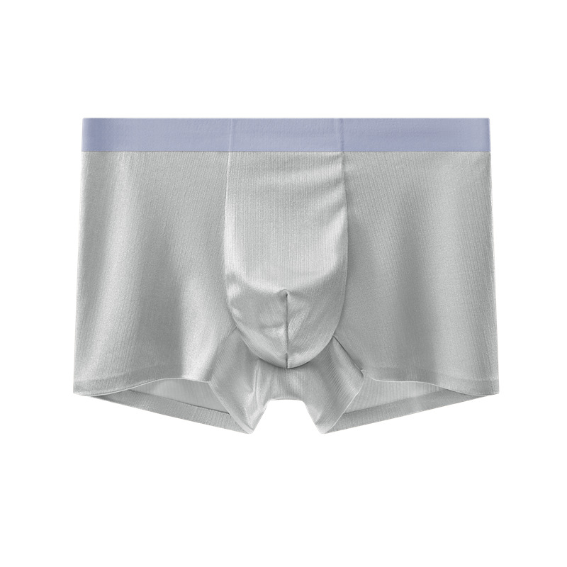 Boxeri pentru bărbați din nailon, satin Ice Silk lucios, respirabili, antibacterieni, talie medie