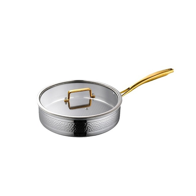 Set de vase din oțel inoxidabil 304, cu suprafață antiaderentă și capace de sticlă
