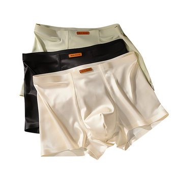 Boxeri pentru bărbați, din ice silk, respirabili, cu căptușeală din mătase de mulberry, antibacteriali, fără cusături, boxer briefs, 10A