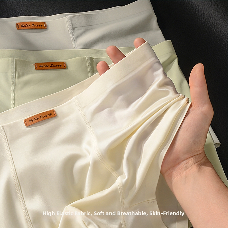 Boxeri pentru bărbați, din ice silk, respirabili, cu căptușeală din mătase de mulberry, antibacteriali, fără cusături, boxer briefs, 10A
