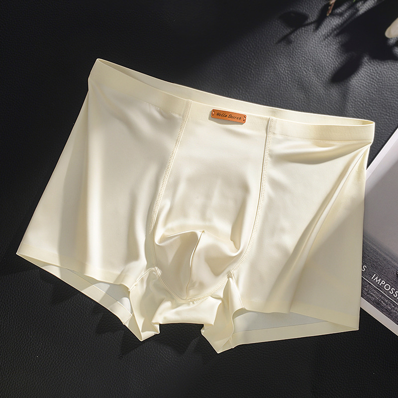 Boxeri pentru bărbați, din ice silk, respirabili, cu căptușeală din mătase de mulberry, antibacteriali, fără cusături, boxer briefs, 10A