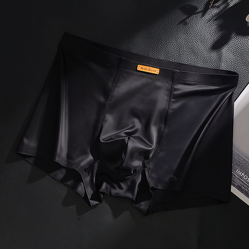 Boxeri pentru bărbați, din ice silk, respirabili, cu căptușeală din mătase de mulberry, antibacteriali, fără cusături, boxer briefs, 10A
