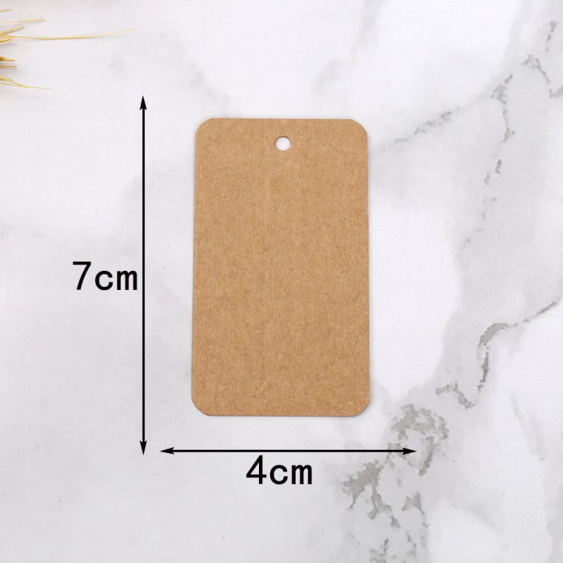 Etichetă goală pentru haine, 4×7 cm, colțuri rotunde, hârtie Kraft