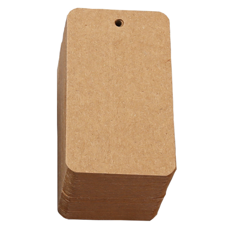 Etichetă goală pentru haine, 4×7 cm, colțuri rotunde, hârtie Kraft