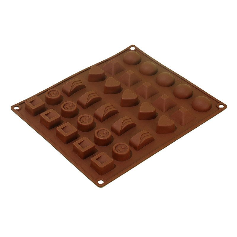Formă de ciocolată din silicon, 30 cavități, rezistentă la temperaturi înalte, pentru prăjituri DIY, cu formă de inimă