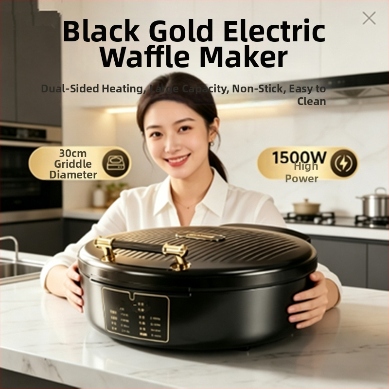 Prehĺbená a zväčšená elektrická panvica na domáce použitie s obojstranným ohrevom, nepriľnavým povrchom na vyprážanie a grilovanie, multifunkčný stroj na palacinky a palacinky