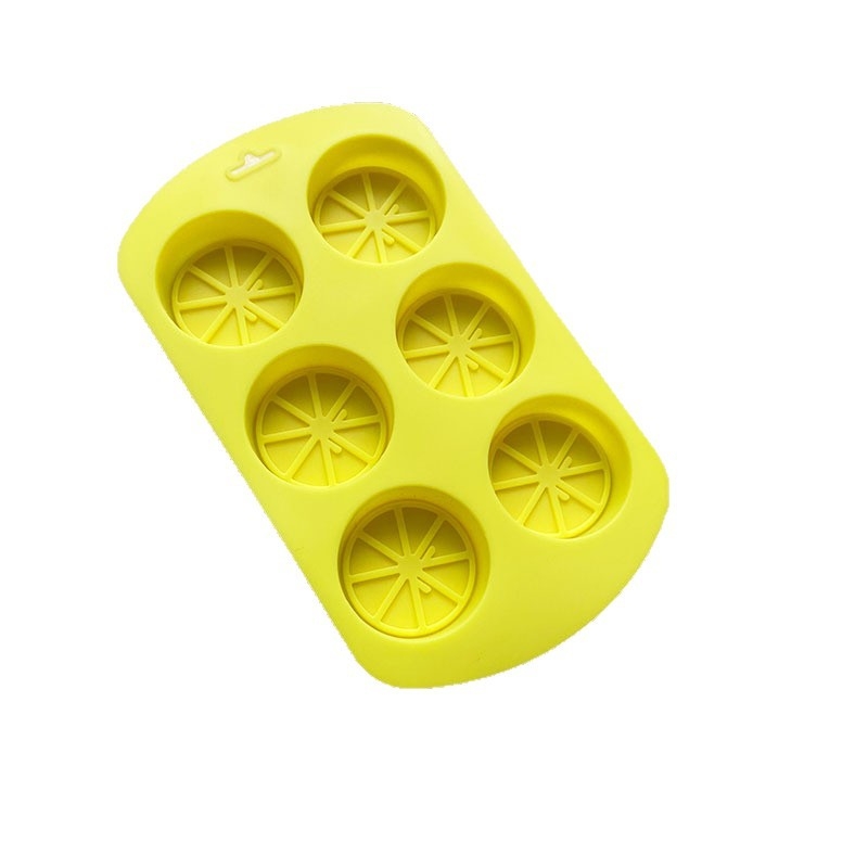 Set de 6 forme din silicon circulare cu motif de lămâie pentru cofetărie DIY – prăjituri, mousse și budincă