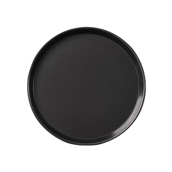Tavă neagră pentru pizza din oțel carbon, pentru uz casnic, compatibilă cu cuptorul și air fryer