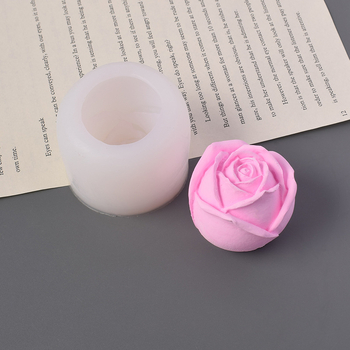 Formă de prăjituri din silicon, în formă de trandafir, matriță 3D pentru cofetărie, rotundă