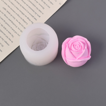Formă de prăjituri din silicon, în formă de trandafir, matriță 3D pentru cofetărie, rotundă