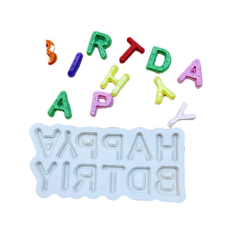 Formă din silicon pentru tort cu litere mari, decor de ciocolată