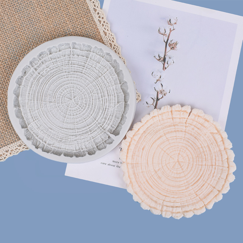 Formă din silicon pentru fondant, în formă de secțiune a trunchiului, pentru decorarea torturilor; potrivită pentru biscuiți, ciocolată și argilă de modelare.