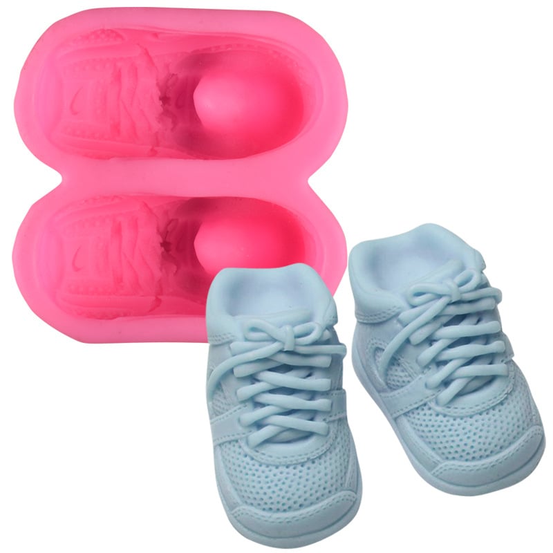 Nouă forme din silicon 3D pentru fondant pantofi sport, formă de piatră de ipsos pentru difuzor de aromă în mașină – patiserie DIY