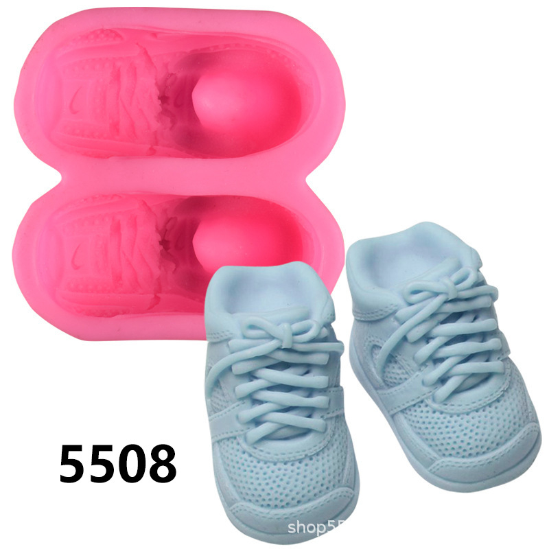 Nouă forme din silicon 3D pentru fondant pantofi sport, formă de piatră de ipsos pentru difuzor de aromă în mașină – patiserie DIY
