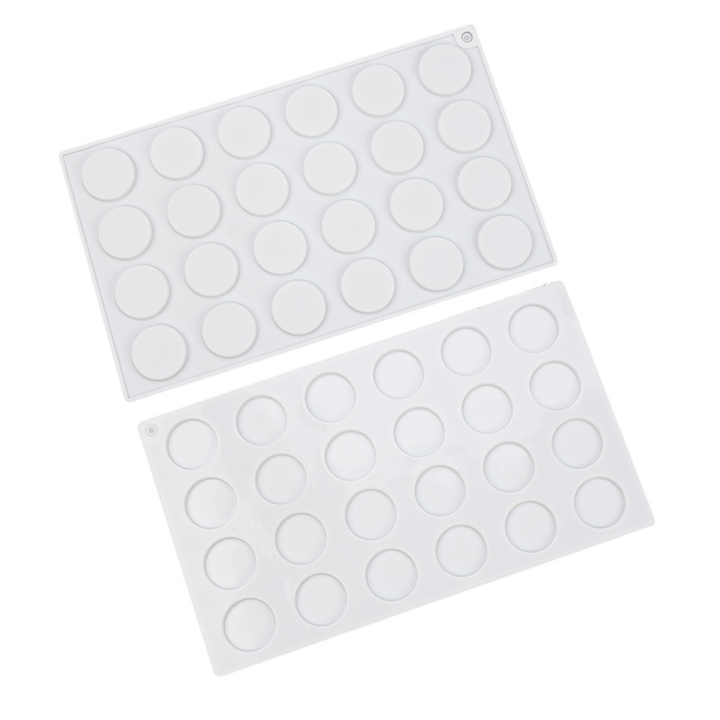 Formă circulară din silicon, 24 cavități pentru mousse și prăjituri, cu ștampilă de ciocolată pentru DIY cofetărie