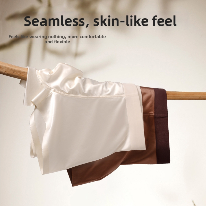 Pánske priedušné antibakteriálne spodné prádlo Ice Silk Satin, luxusné boxerky, bezšvové