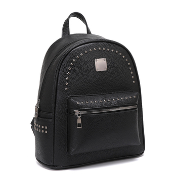Rucsac vintage cu nituri pentru femei, PU, vară 2026, stil urban minimalist, impermeabil, buzunar interior cu fermoar, dimensiune medie