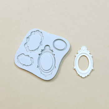 Formă din silicon pentru prăjituri – decor fondant și ciocolată, ramă oglindă magică, unelte DIY pentru picurare rășină