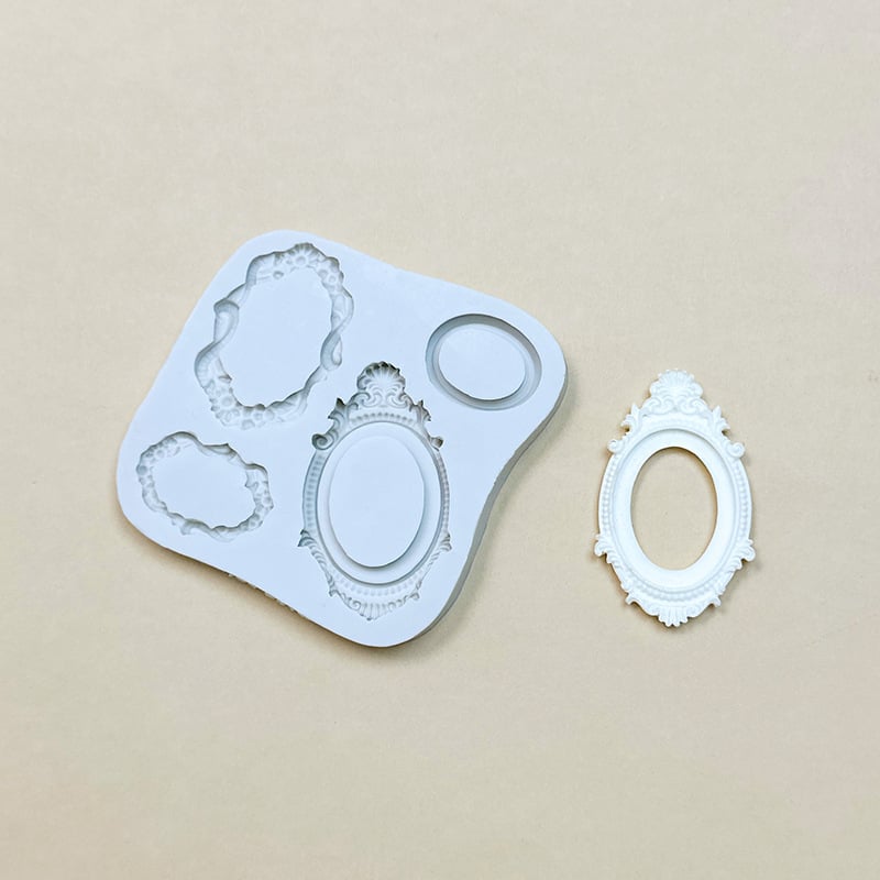 Formă din silicon pentru prăjituri – decor fondant și ciocolată, ramă oglindă magică, unelte DIY pentru picurare rășină