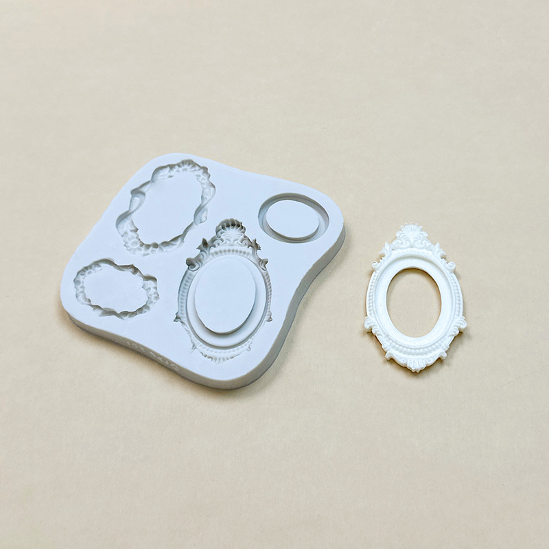 Formă din silicon pentru prăjituri – decor fondant și ciocolată, ramă oglindă magică, unelte DIY pentru picurare rășină
