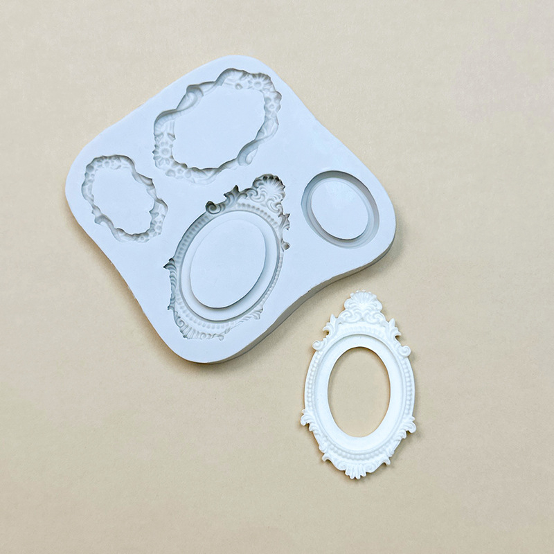 Formă din silicon pentru prăjituri – decor fondant și ciocolată, ramă oglindă magică, unelte DIY pentru picurare rășină