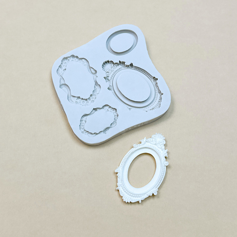Formă din silicon pentru prăjituri – decor fondant și ciocolată, ramă oglindă magică, unelte DIY pentru picurare rășină