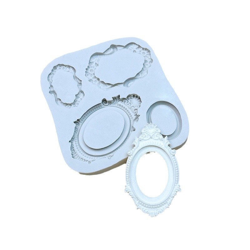 Formă din silicon pentru prăjituri – decor fondant și ciocolată, ramă oglindă magică, unelte DIY pentru picurare rășină