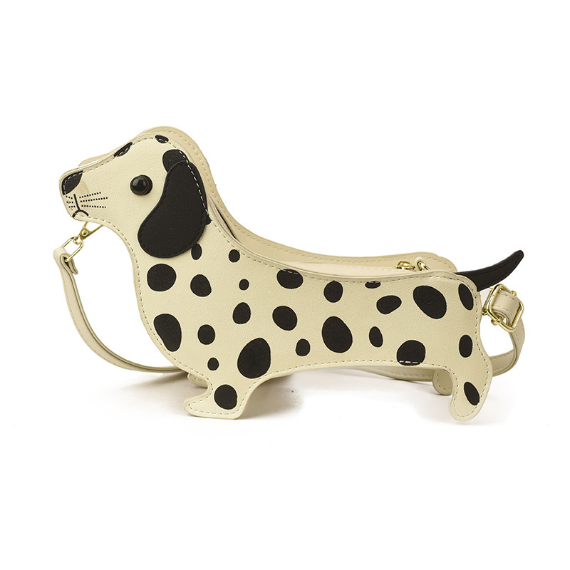 2026 Geantă de damă cu design de nișă, formă dachshund, imprimeu cu buline, geantă crossbody