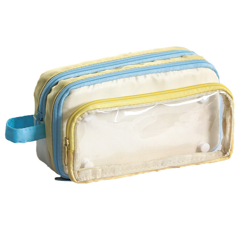 Penar transparent pentru creioane, capacitate mare, design în culori contrastante, detașabil, stil minimalist, estetic plăcut
