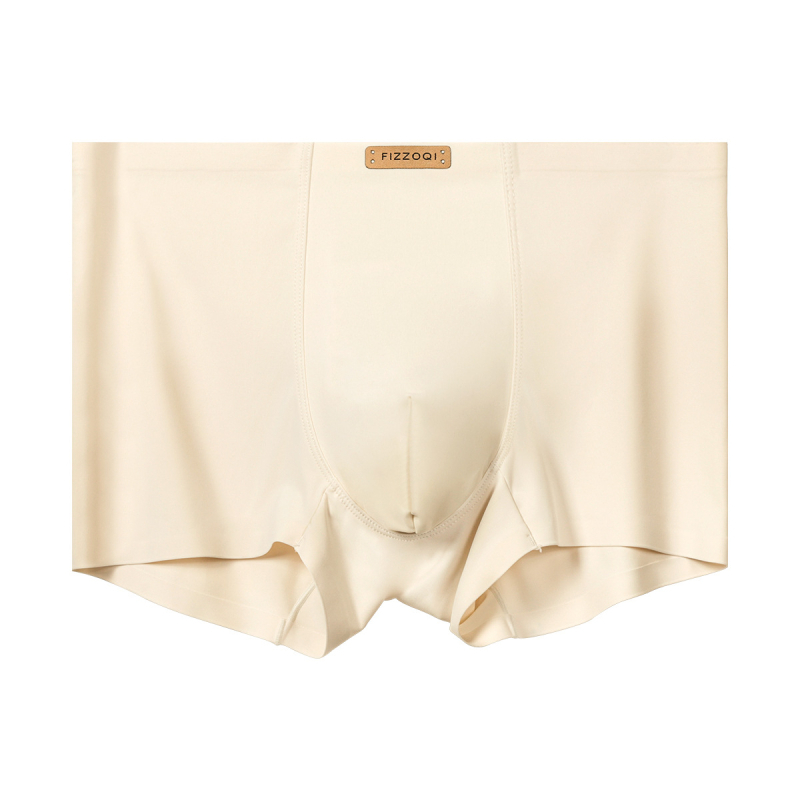 Boxeri bărbați fără cusături, din ice silk, pentru primăvară-vară, confortabili și respirabili, design ușor luxos