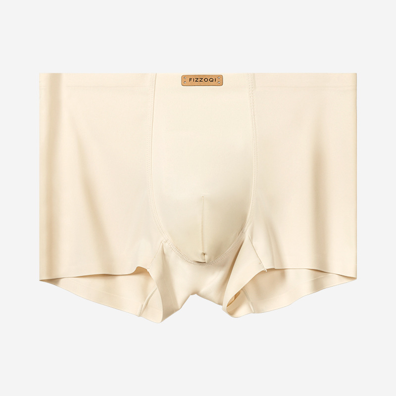 Boxeri bărbați fără cusături, din ice silk, pentru primăvară-vară, confortabili și respirabili, design ușor luxos